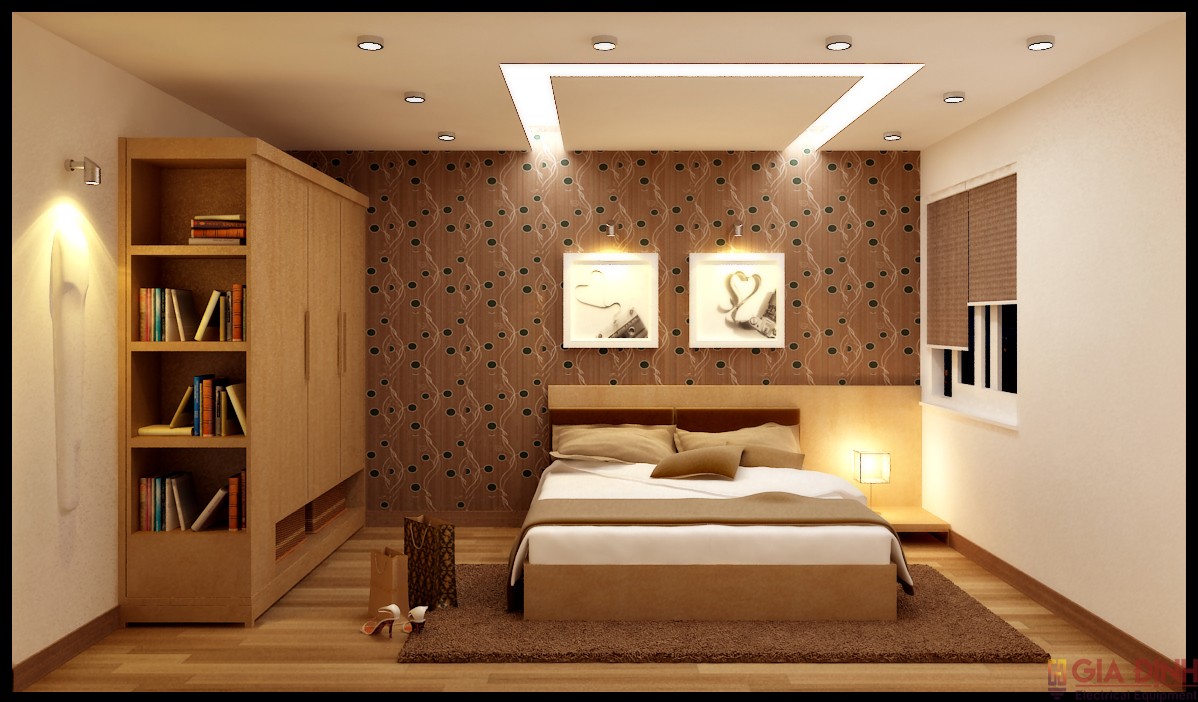 Bố trí đèn led cho phòng ngủ hiện đại đơn giản